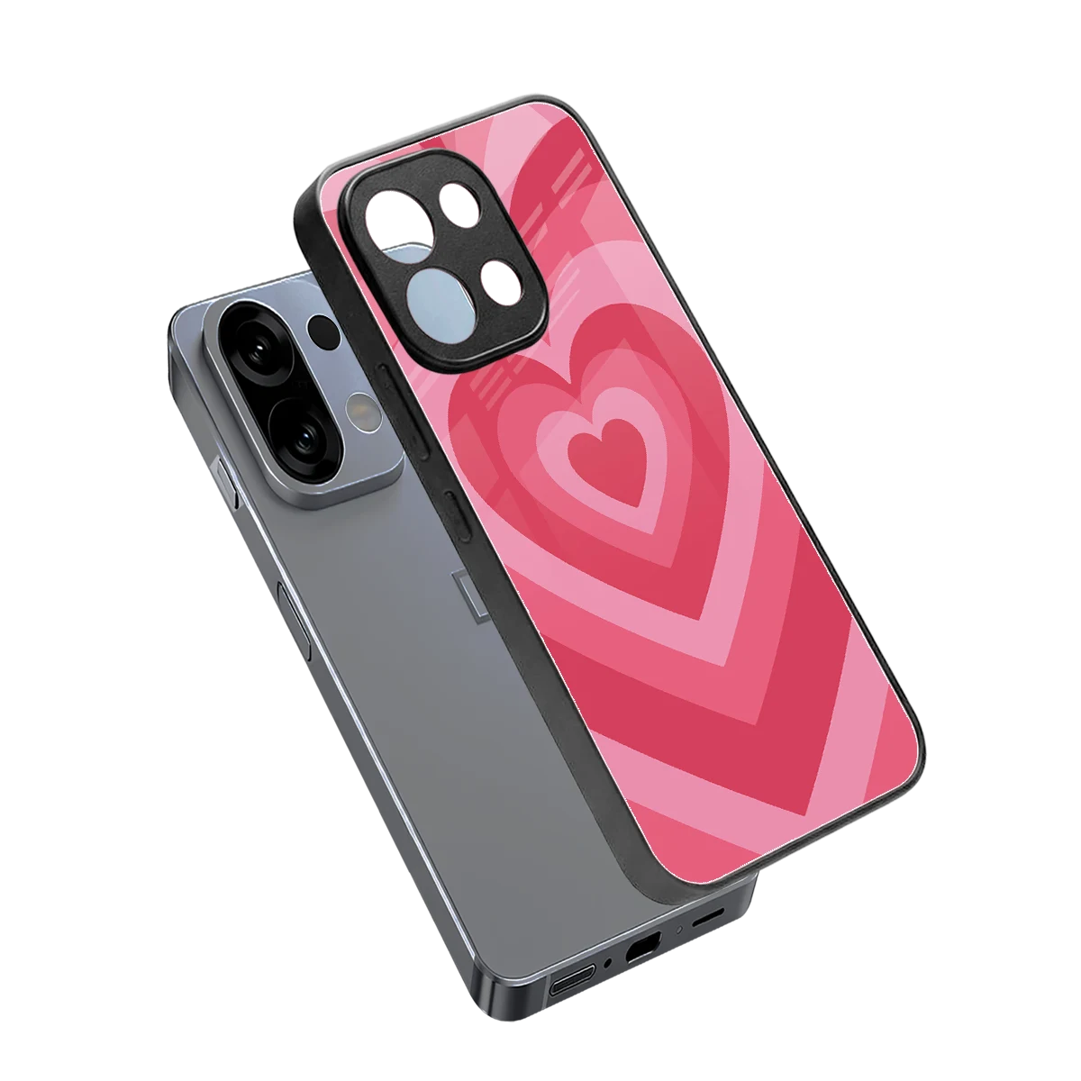Y2K Pink Hearts sleek oppo k13 5g cover with tempered glass back and TPU edges