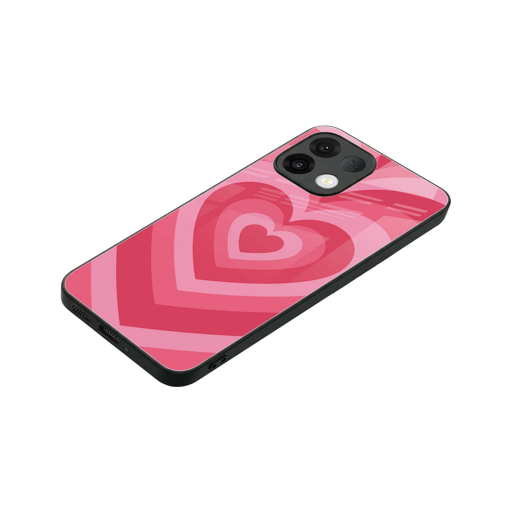 Y2K Pink Hearts stylish phone case for oppo k13 5g | glossy glass and slim fit