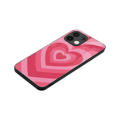 Y2K Pink Hearts stylish phone case for oppo k13 5g | glossy glass and slim fit