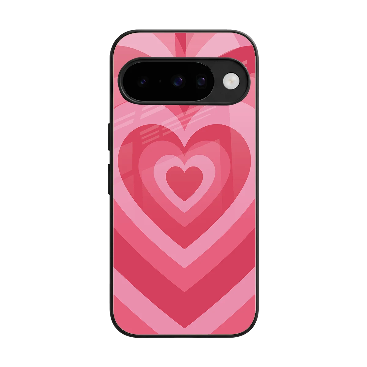 Y2K Pink Hearts back phone cover | glass case for google pixel 10
