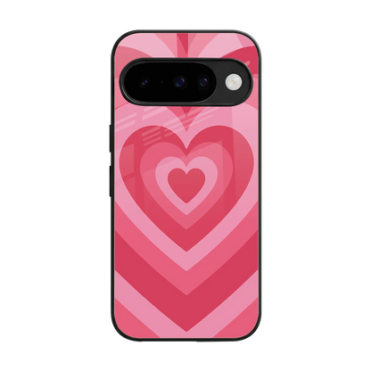 Y2K Pink Hearts back phone cover | glass case for google pixel 10