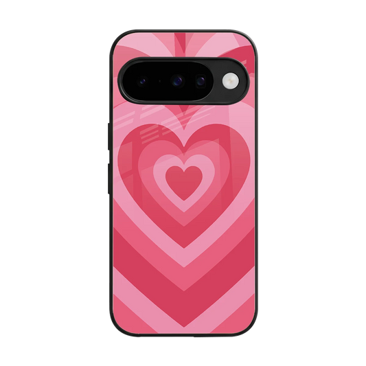 Y2K Pink Hearts back phone cover | glass case for google pixel 10