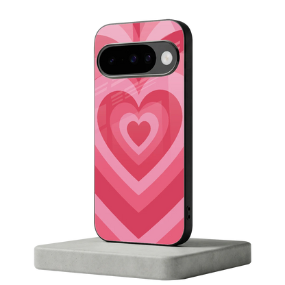 Y2K Pink Hearts google pixel 10 mobile cover | shockproof glass phone case