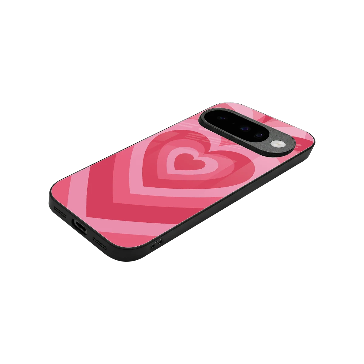 Y2K Pink Hearts stylish phone case for google pixel 10 | glossy glass and slim fit