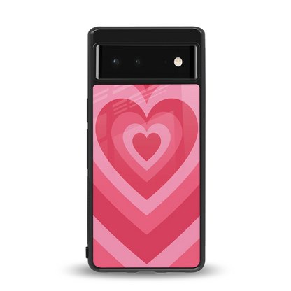 Y2K Pink Hearts back phone cover | glass case for google pixel 6a
