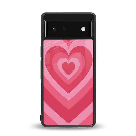 Y2K Pink Hearts back phone cover | glass case for google pixel 6a