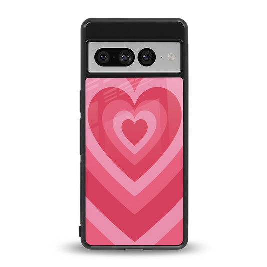 Y2K Pink Hearts back phone cover | glass case for google pixel 7 pro