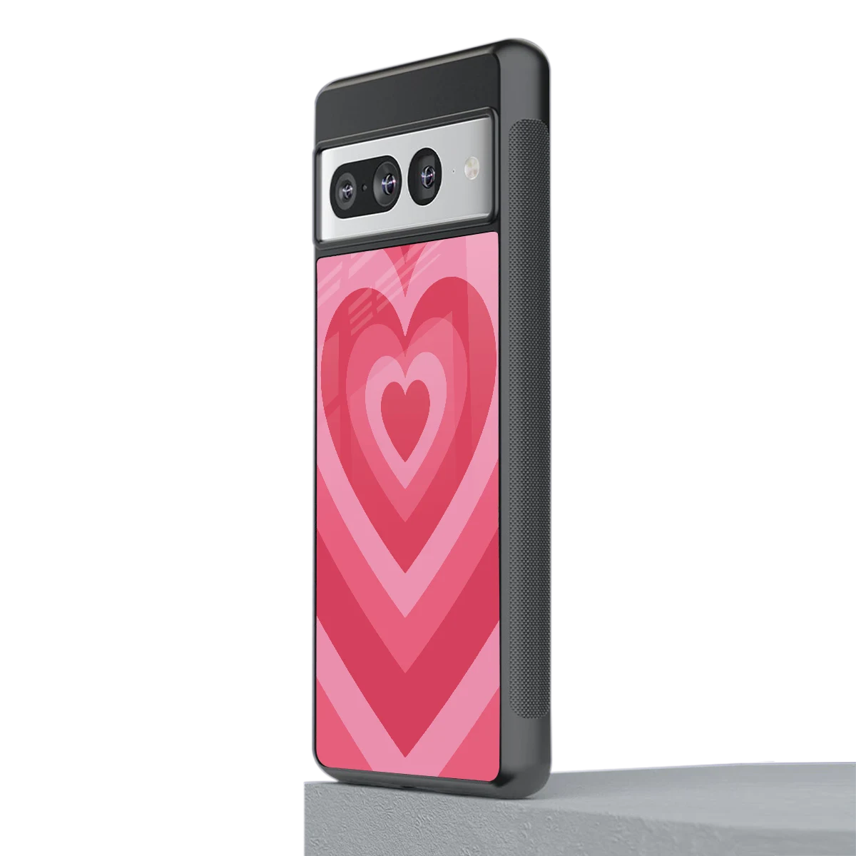 Y2K Pink Hearts stylish phone case for google pixel 7 pro | glossy glass and slim fit