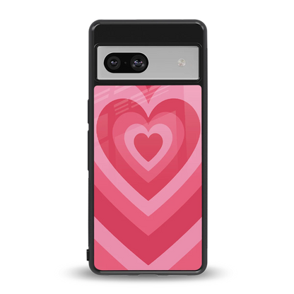 Y2K Pink Hearts back phone cover | glass case for google pixel 7a