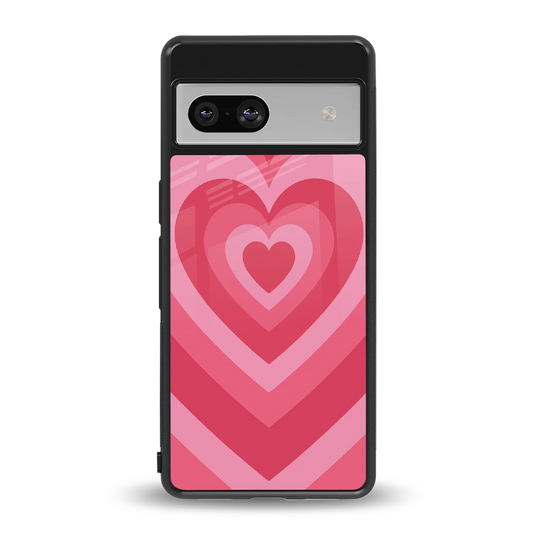 Y2K Pink Hearts back phone cover | glass case for google pixel 7
