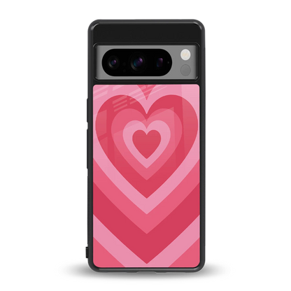 Y2K Pink Hearts back phone cover | glass case for google pixel 8 pro