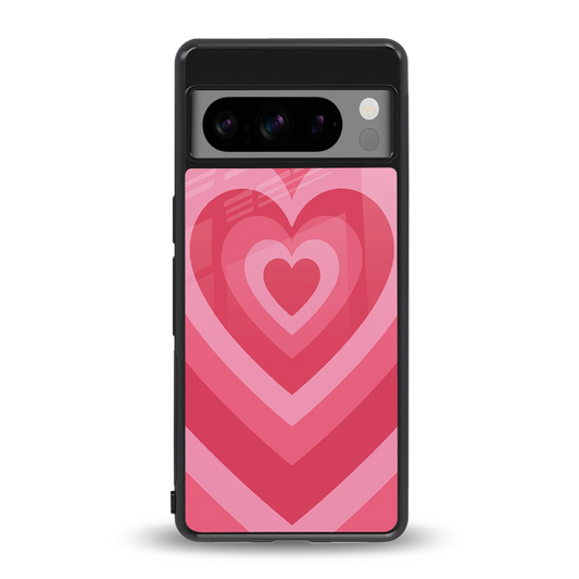 Y2K Pink Hearts back phone cover | glass case for google pixel 8 pro