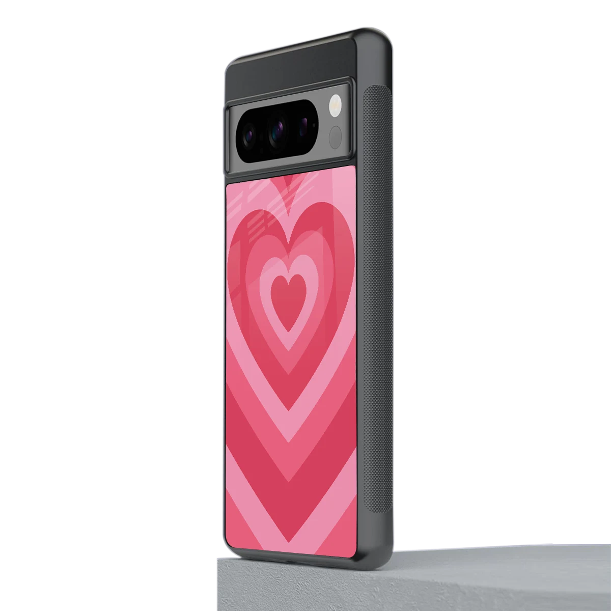 Y2K Pink Hearts stylish phone case for google pixel 8 pro | glossy glass and slim fit