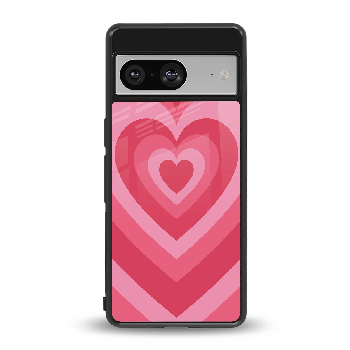 Y2K Pink Hearts back phone cover | glass case for google pixel 8