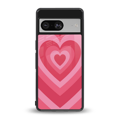 Y2K Pink Hearts back phone cover | glass case for google pixel 8