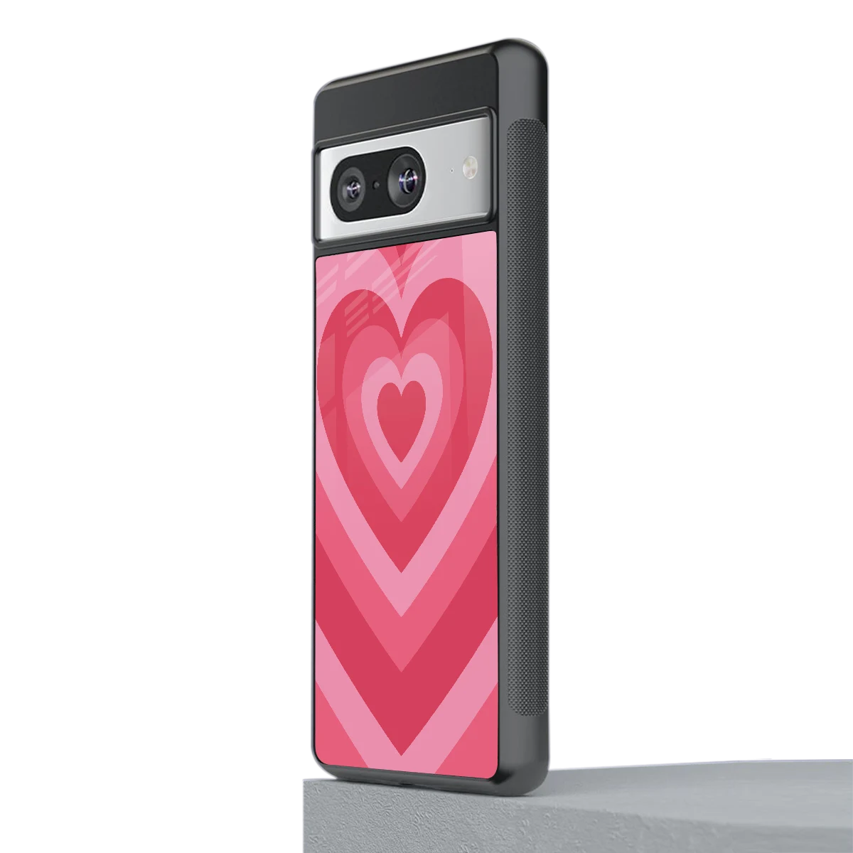 Y2K Pink Hearts stylish phone case for google pixel 8 | glossy glass and slim fit