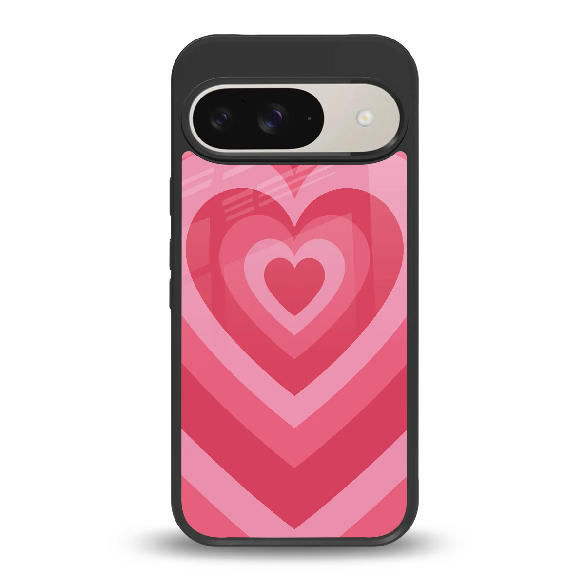 Y2K Pink Hearts back phone cover | glass case for google pixel 9