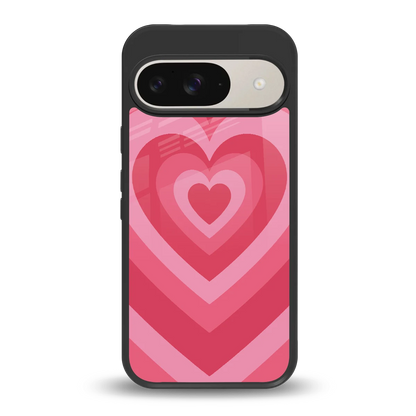 Y2K Pink Hearts back phone cover | glass case for google pixel 9