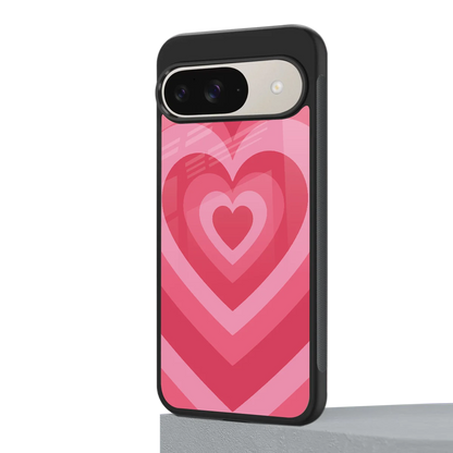 Y2K Pink Hearts google pixel 9 mobile cover | shockproof glass phone case