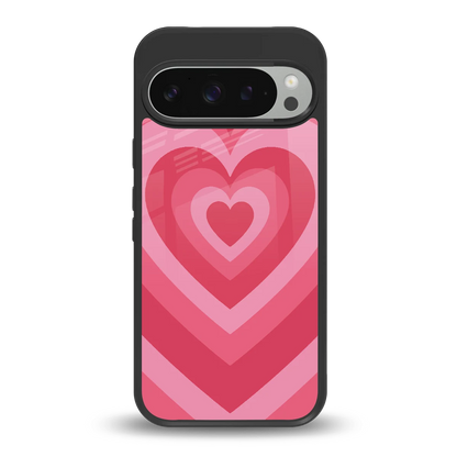 Y2K Pink Hearts back phone cover | glass case for google pixel 9 pro