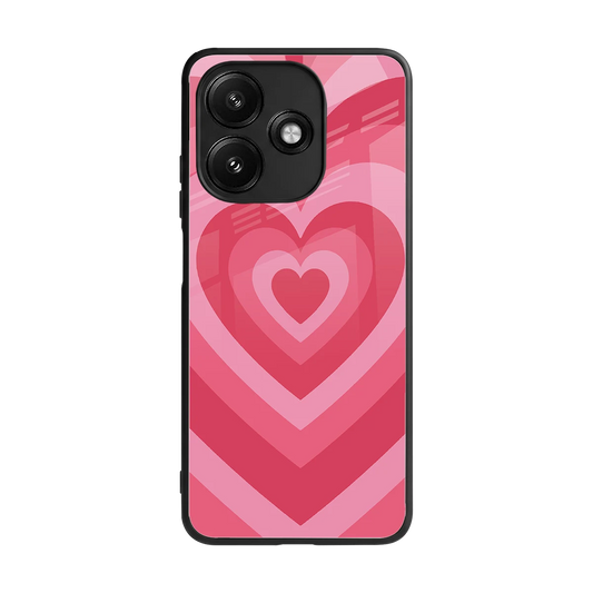 Y2K Pink Hearts back phone cover | glass case for redmi 12 5g