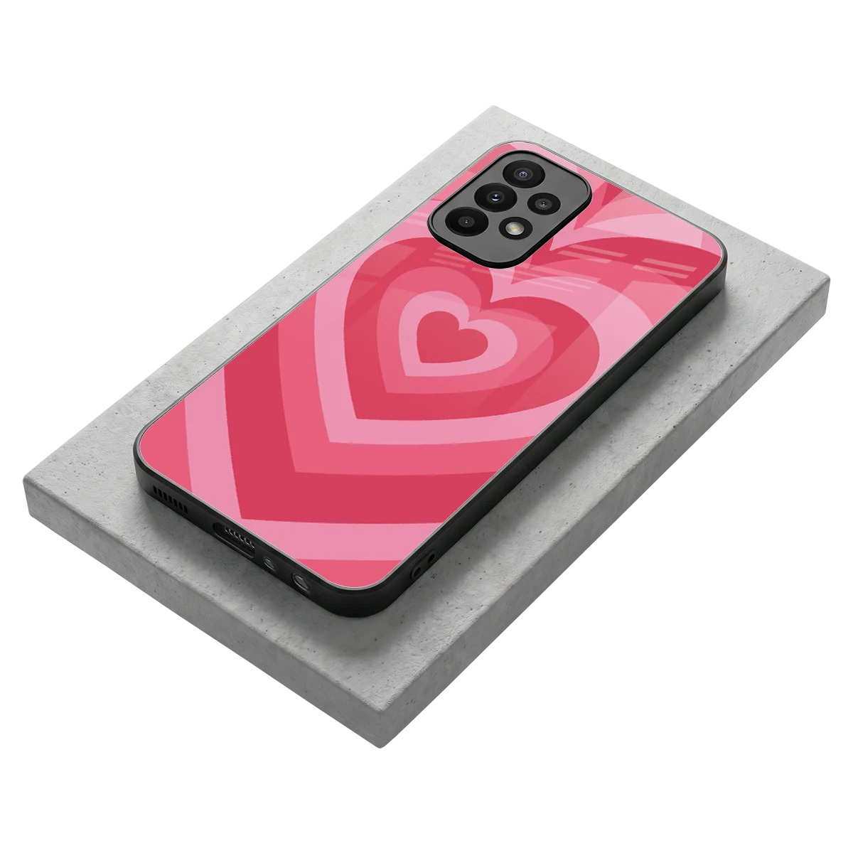Y2K Pink Hearts stylish phone case for samsung galaxy a23 | glossy glass and slim fit
