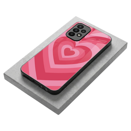 Y2K Pink Hearts stylish phone case for samsung galaxy a23 | glossy glass and slim fit
