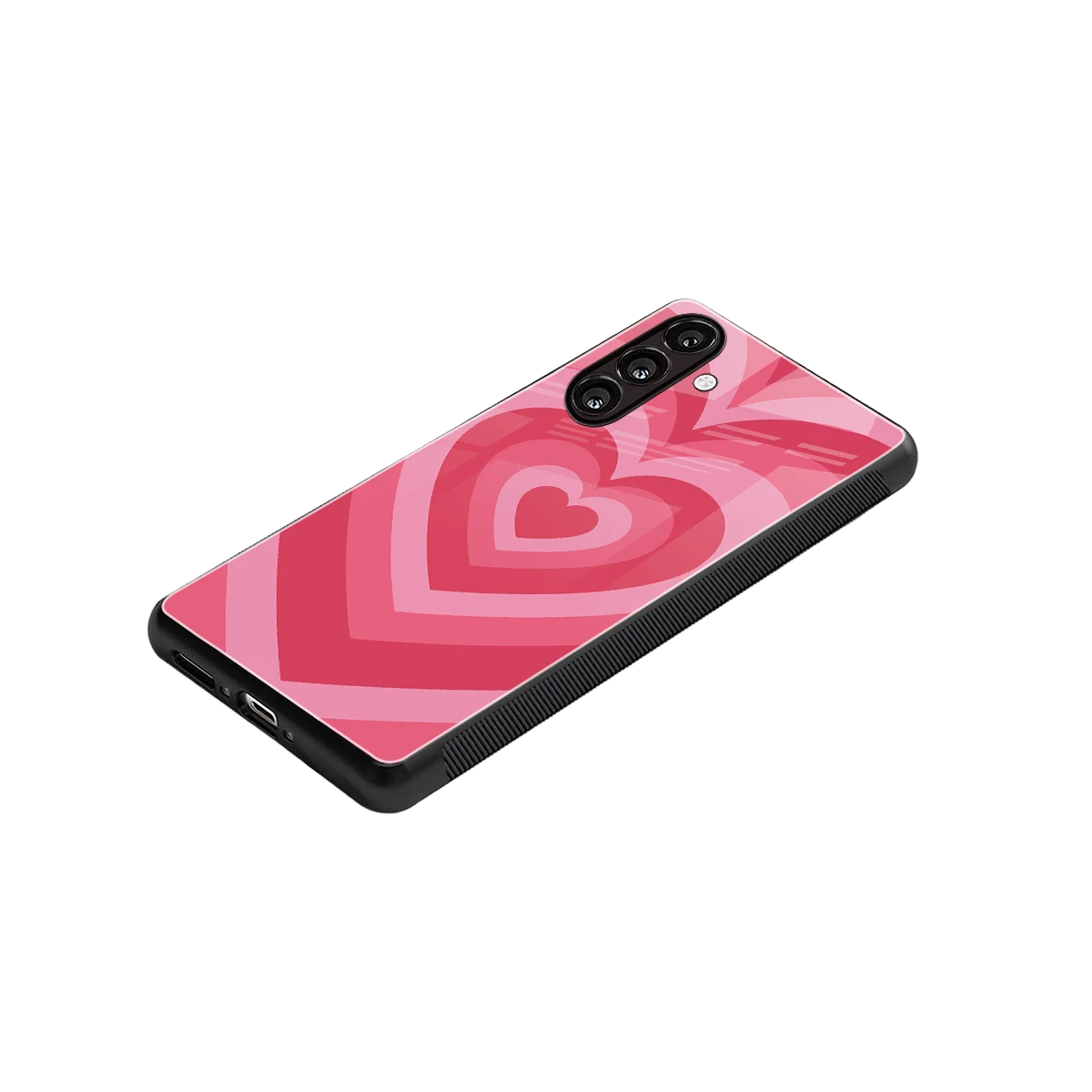 Y2K Pink Hearts stylish phone case for samsung galaxy m36 5g | glossy glass and slim fit