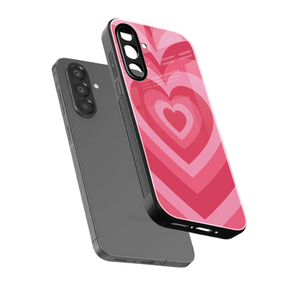 Y2K Pink Hearts sleek samsung galaxy a37 5g cover with tempered glass back and TPU edges