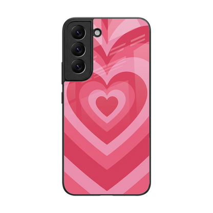 Y2K Pink Hearts back phone cover | glass case for samsung galaxy s22