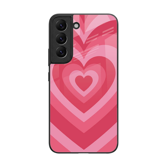 Y2K Pink Hearts back phone cover | glass case for samsung galaxy s22