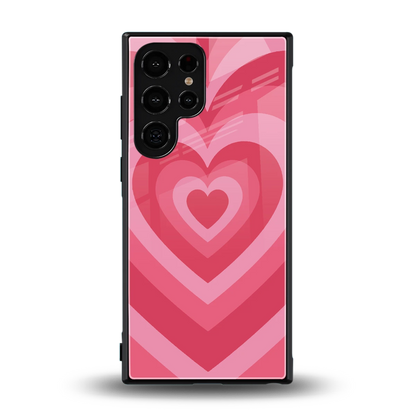 Y2K Pink Hearts back phone cover | glass case for samsung galaxy s24 ultra