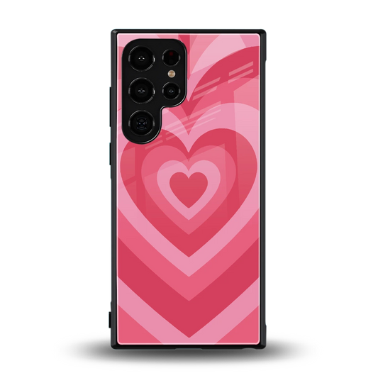Y2K Pink Hearts back phone cover | glass case for samsung galaxy s24 ultra