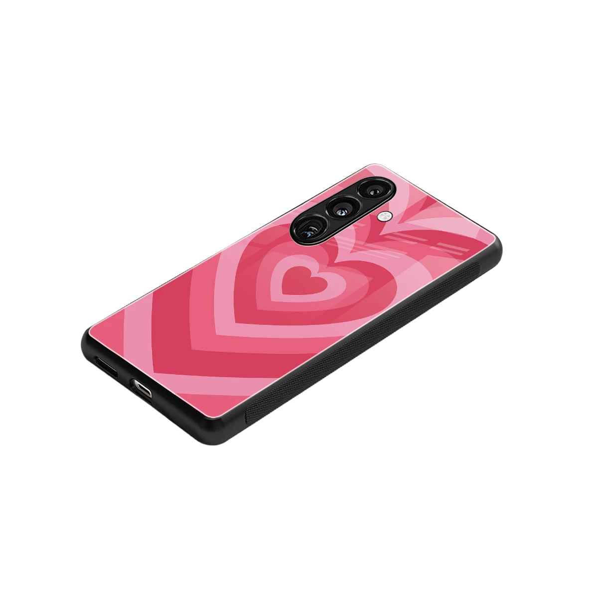 Y2K Pink Hearts stylish phone case for samsung galaxy s25 fe | glossy glass and slim fit