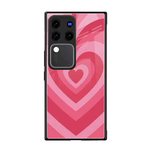 Y2K Pink Hearts back phone cover | glass case forvivo v30 pro