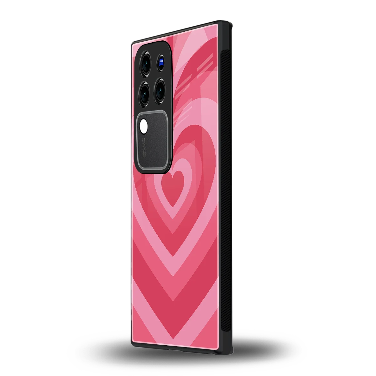 Y2K Pink Heartsvivo v30 pro mobile cover | shockproof glass phone case