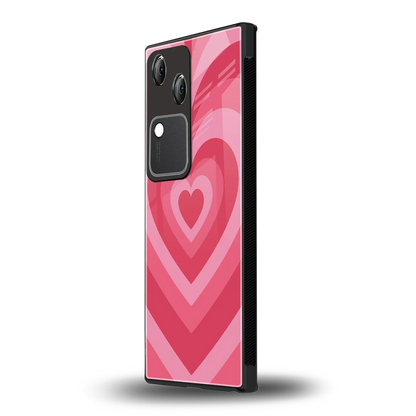 Y2K Pink Hearts vivo v30 mobile cover | shockproof glass phone case