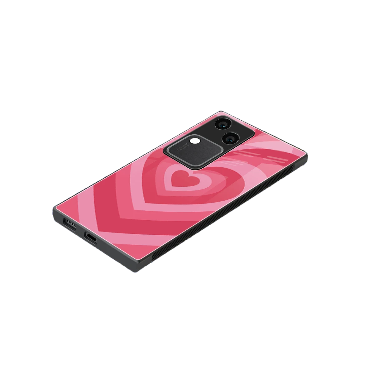 Y2K Pink Hearts stylish phone case for vivo v30 | glossy glass and slim fit