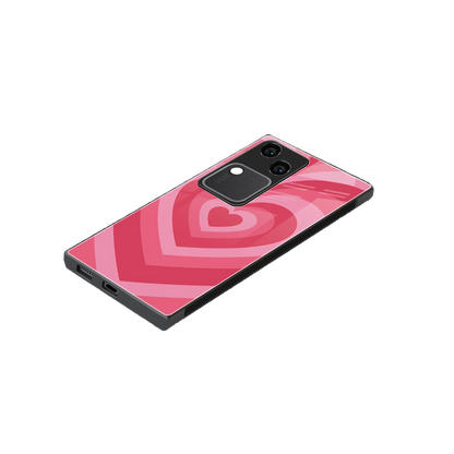 Y2K Pink Hearts stylish phone case for vivo v30 | glossy glass and slim fit