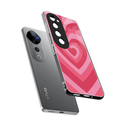 Y2K Pink Hearts sleek vivo v40 pro cover with tempered glass back and TPU edges