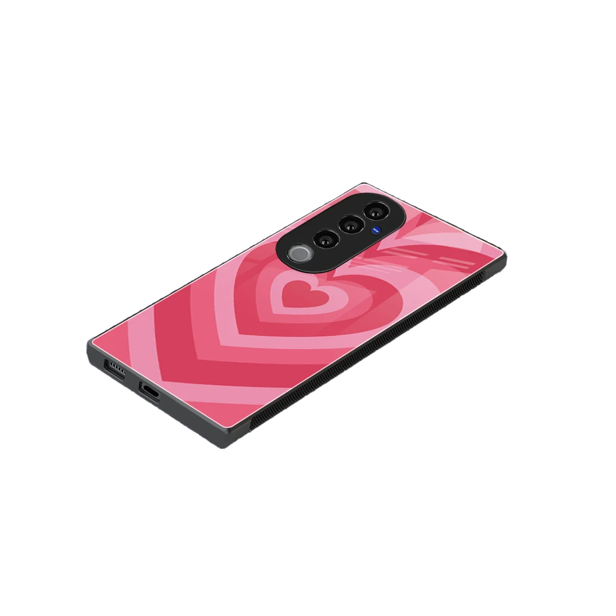 Y2K Pink Hearts stylish phone case for vivo v40 pro | glossy glass and slim fit