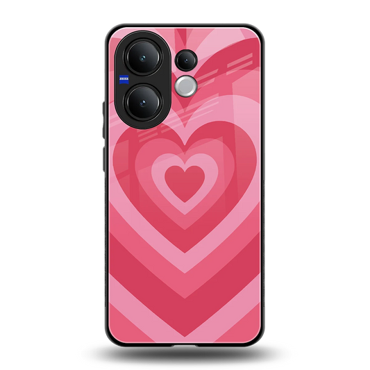 Y2K Pink Hearts back phone cover | glass case for vivo v60