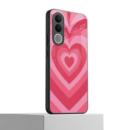 Y2K Pink Hearts vivo v70 fe mobile cover | shockproof glass phone case