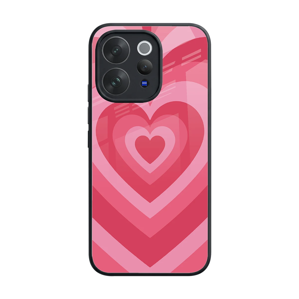 Y2K Pink Hearts back phone cover | glass case for vivo v70