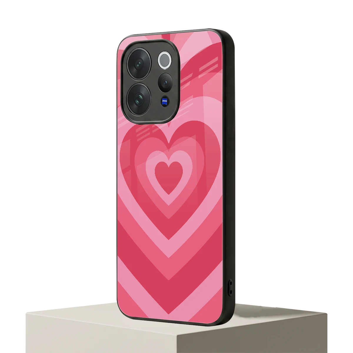Y2K Pink Hearts vivo v70 mobile cover | shockproof glass phone case