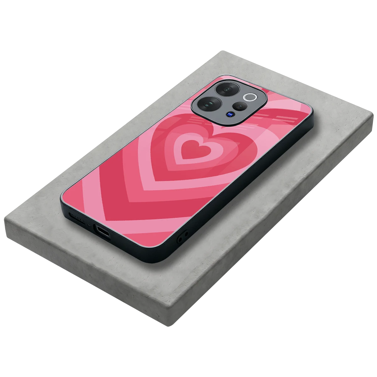 Y2K Pink Hearts stylish phone case for vivo v70 elite | glossy glass and slim fit