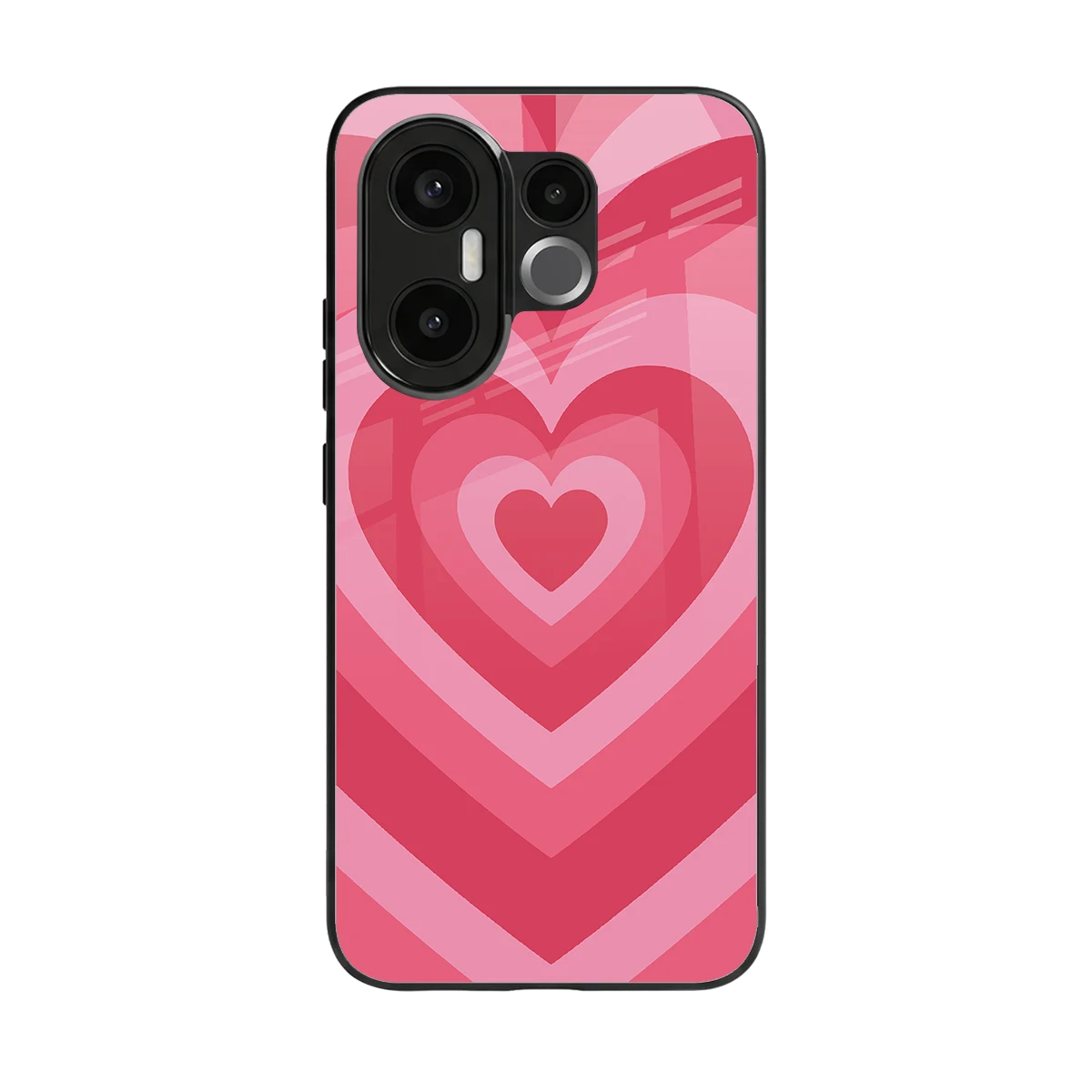 Y2K Pink Hearts back phone cover | glass case for vivo x200 fe