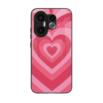 Y2K Pink Hearts back phone cover | glass case for vivo x200 fe
