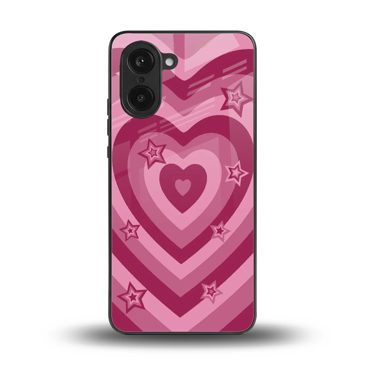 Y2K Pink Hearts X Stars back phone cover | glass case for oneplus nord ce5 5g