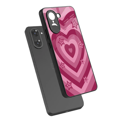 Y2K Pink Hearts X Stars sleek oneplus nord ce5 5g cover with tempered glass back and TPU edges